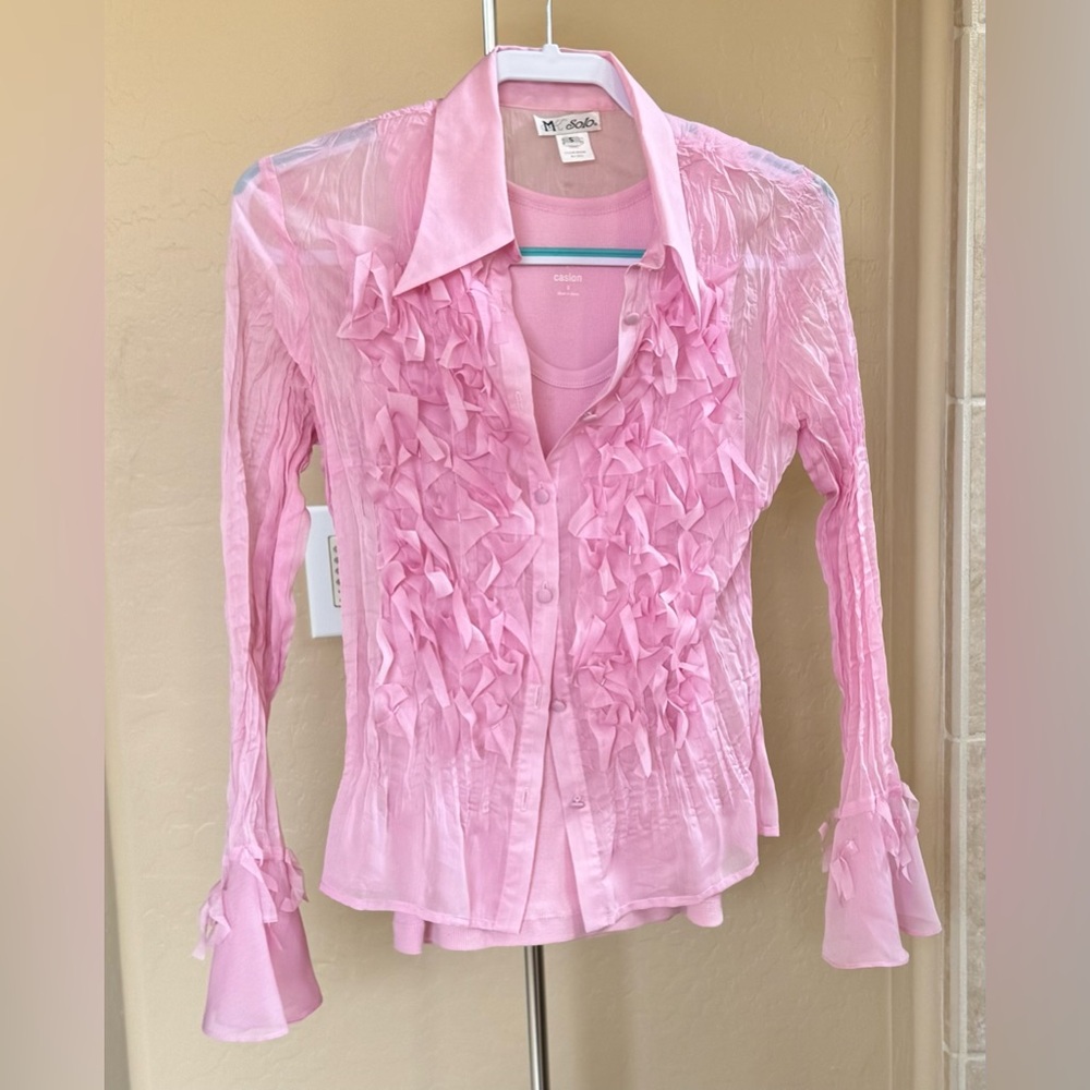 MK Solo Pink Ruffle Blouse